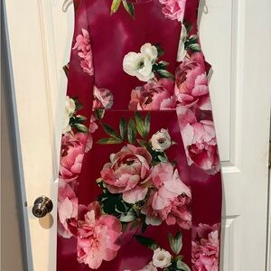 Floral Sleeveless Dress - Pink and White